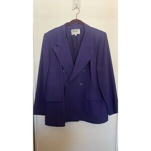 Vintage 90s Classic Night Studio New York Purple Double-Breasted Blazer